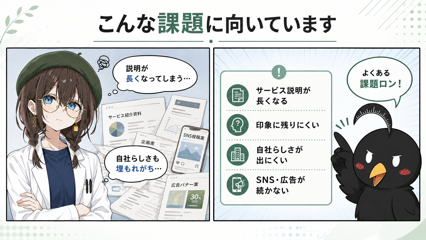Example of a character used in product and service explainer content